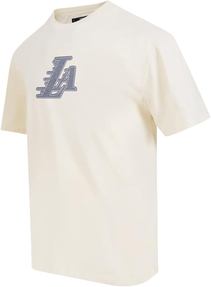imagePro Standard Mens NBA Reverse French Terry Cotton Short Sleeve TeeEggshell