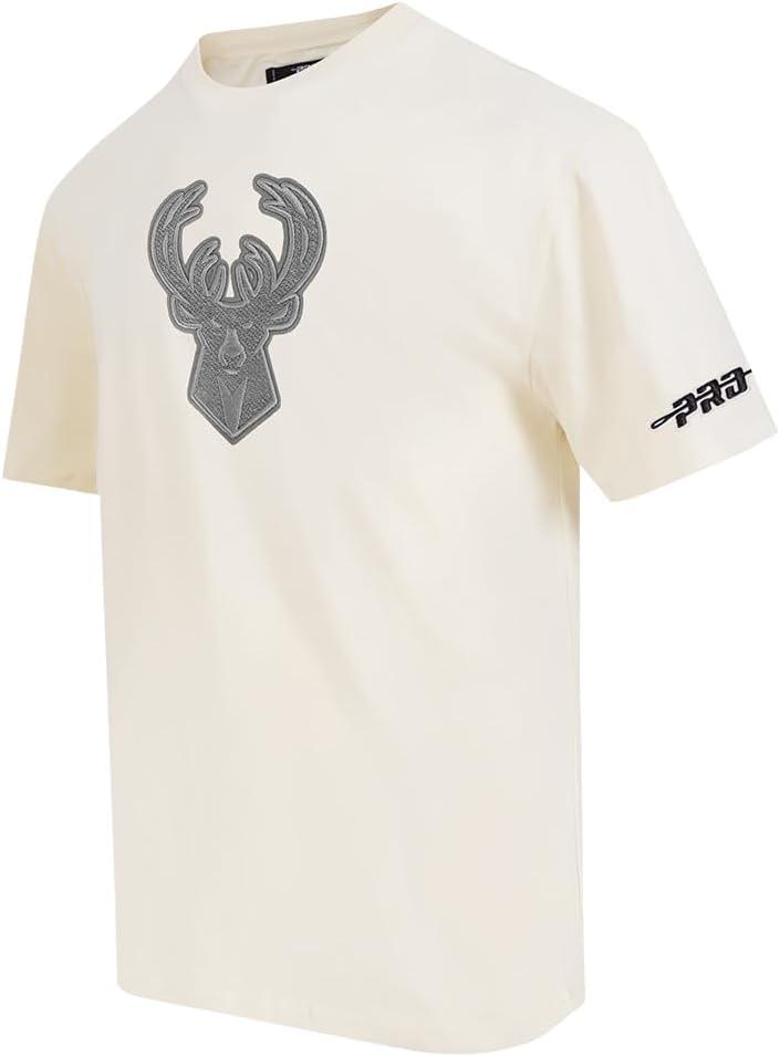 imagePro Standard Mens NBA Reverse French Terry Cotton Short Sleeve TeeEggshell