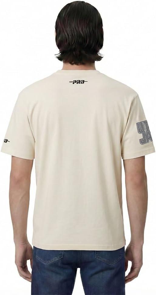 imagePro Standard Mens NBA Reverse French Terry Cotton Short Sleeve TeeEggshell