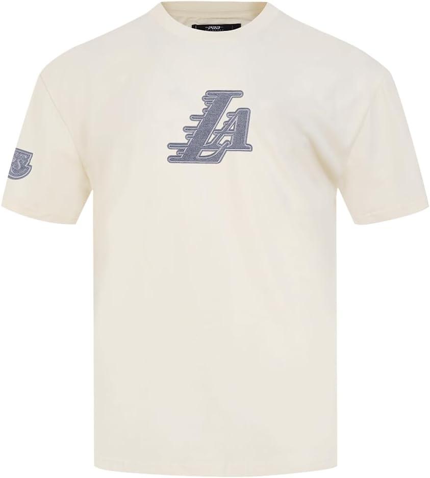 imagePro Standard Mens NBA Reverse French Terry Cotton Short Sleeve TeeEggshell