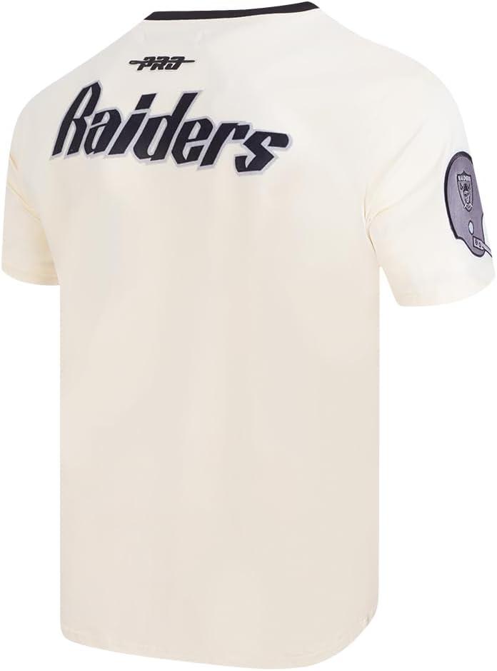 imagePro Standard Mens NFL Las Vegas Raiders Retro Cascade Shor Sleeve Tee EggshellBlack M