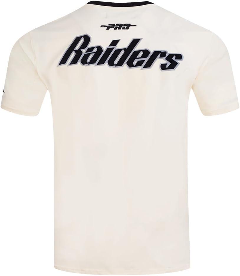 imagePro Standard Mens NFL Las Vegas Raiders Retro Cascade Shor Sleeve Tee EggshellBlack M