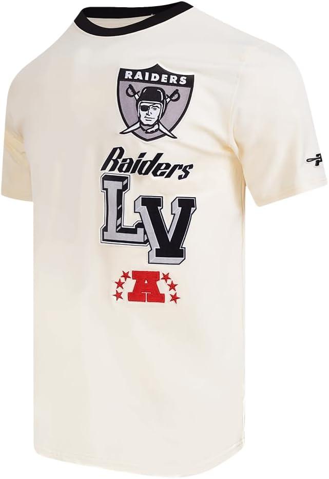 imagePro Standard Mens NFL Las Vegas Raiders Retro Cascade Shor Sleeve Tee EggshellBlack M