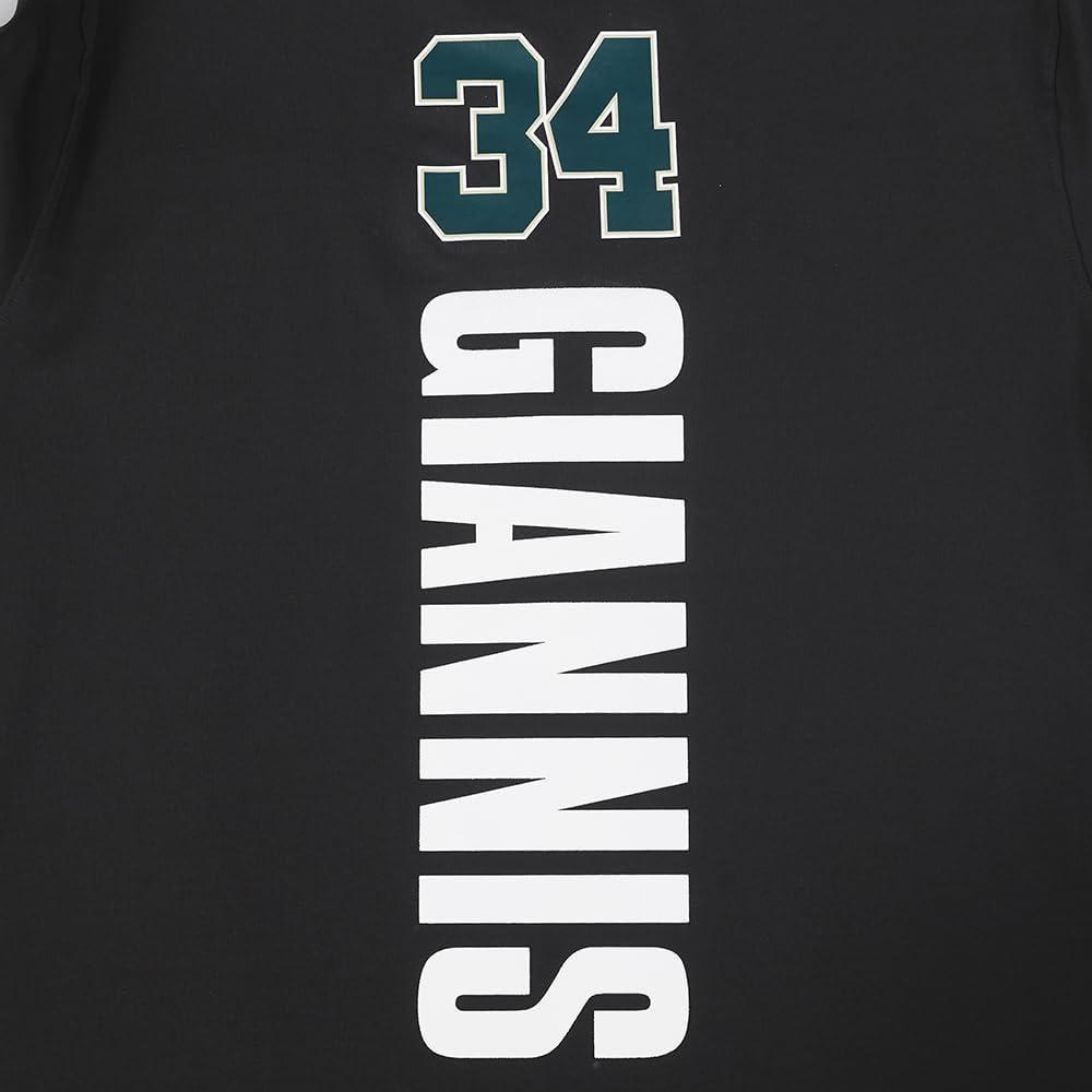 imagePro Standard NBA Mens Mens NBA Milwaukee Bucks Classic Player Cotton Short Sleeve TeeBlack