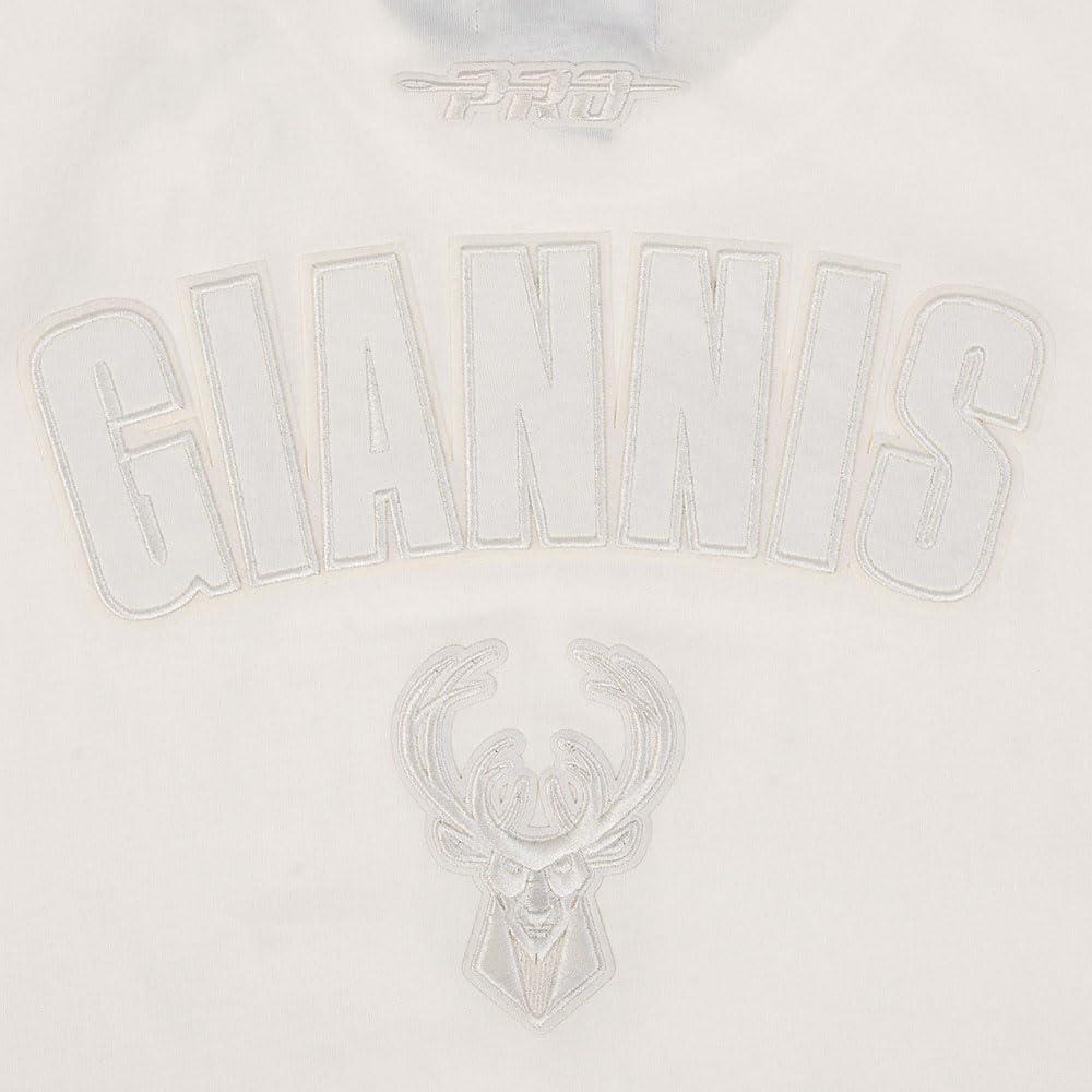 imagePro Standard NBA Mens Mens NBA Milwaukee Bucks Neutrals Player Cotton Short Sleeve TeeEggshell