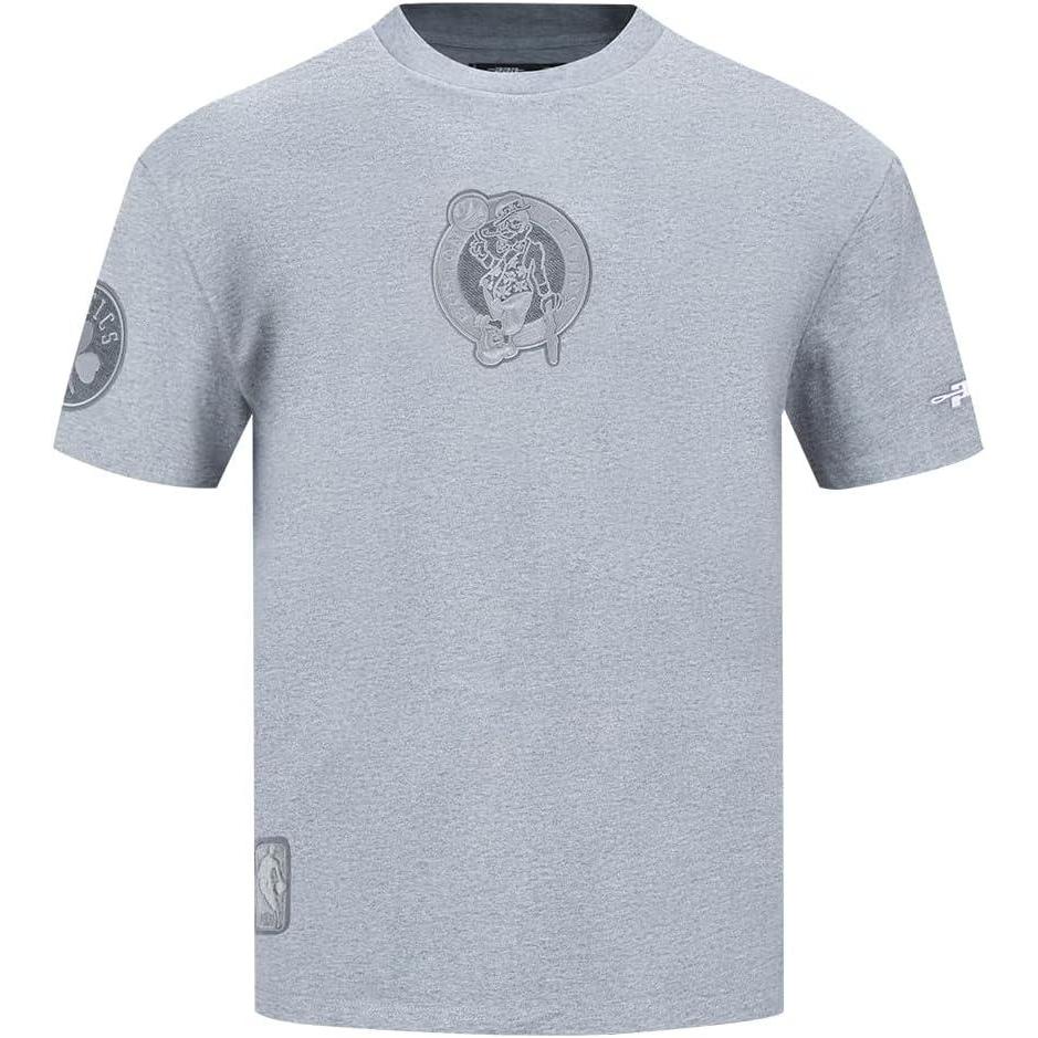 imagePro Standard Mens NBA Reverse French Terry Cotton Short Sleeve TeeDark Heather Gray