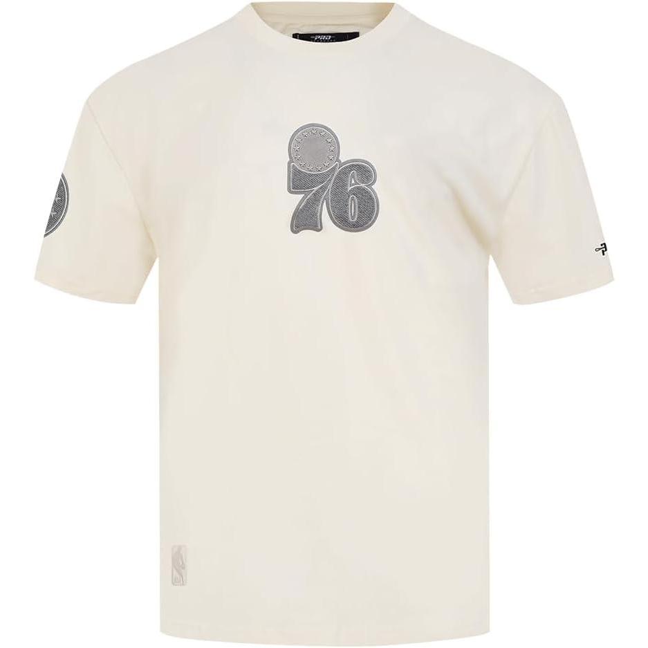 imagePro Standard Mens NBA Reverse French Terry Cotton Short Sleeve TeeEggshell