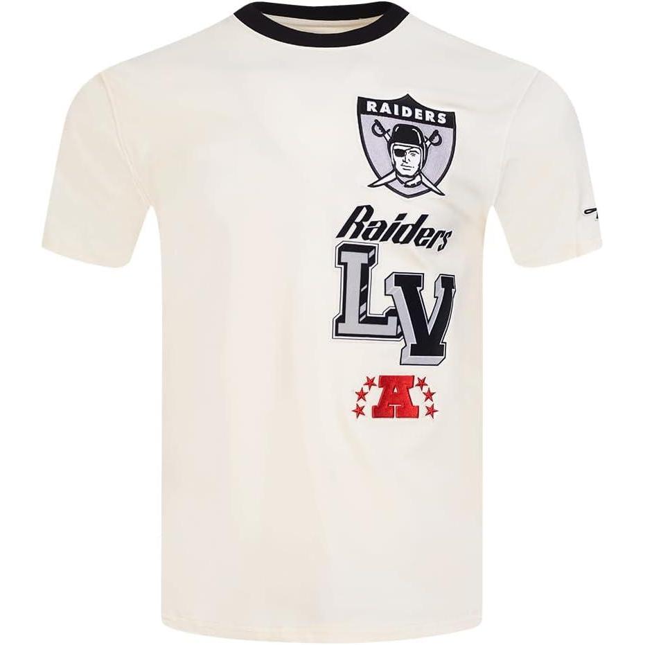 imagePro Standard Mens NFL Las Vegas Raiders Retro Cascade Shor Sleeve Tee EggshellBlack M