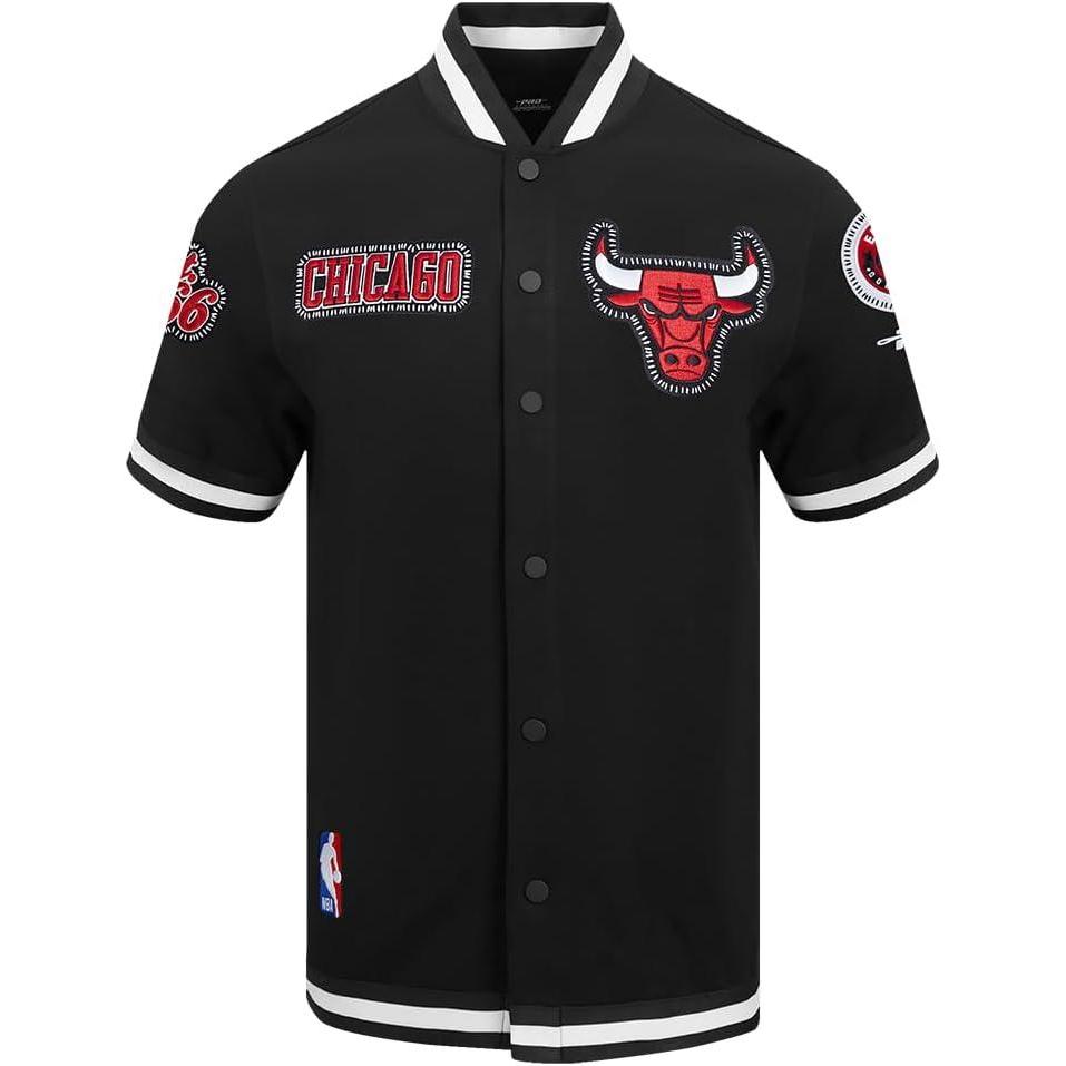 imagePro Standard NBA Mens Mens NBA DIY Pick Stitch Cotton Double Knit Button DownBlack