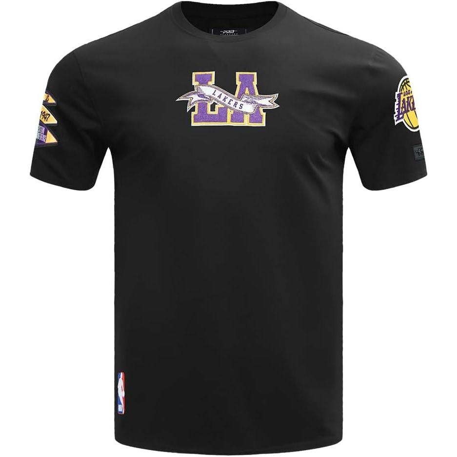 imagePro Standard NBA Mens Mens NBA Team Pennants Cotton Short Sleeve TeeBlack