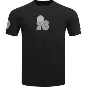 Pro Standard Mens NBA Reverse French Terry Cotton Short Sleeve Tee(Black)