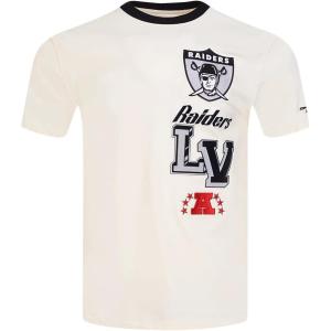 Pro Standard Mens NFL Las Vegas Raiders Retro Cascade Shor Sleeve Tee Eggshell/Black M