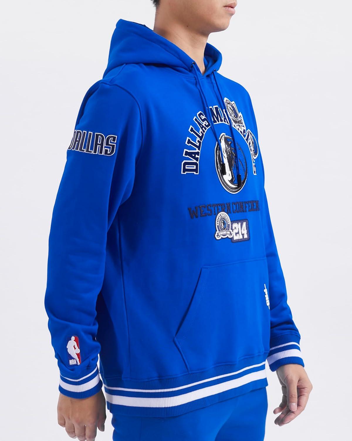 imagePro Standard Mens NBA Classic Chenille Cotton Double Knit Pull Over HoodieRoyal Blue