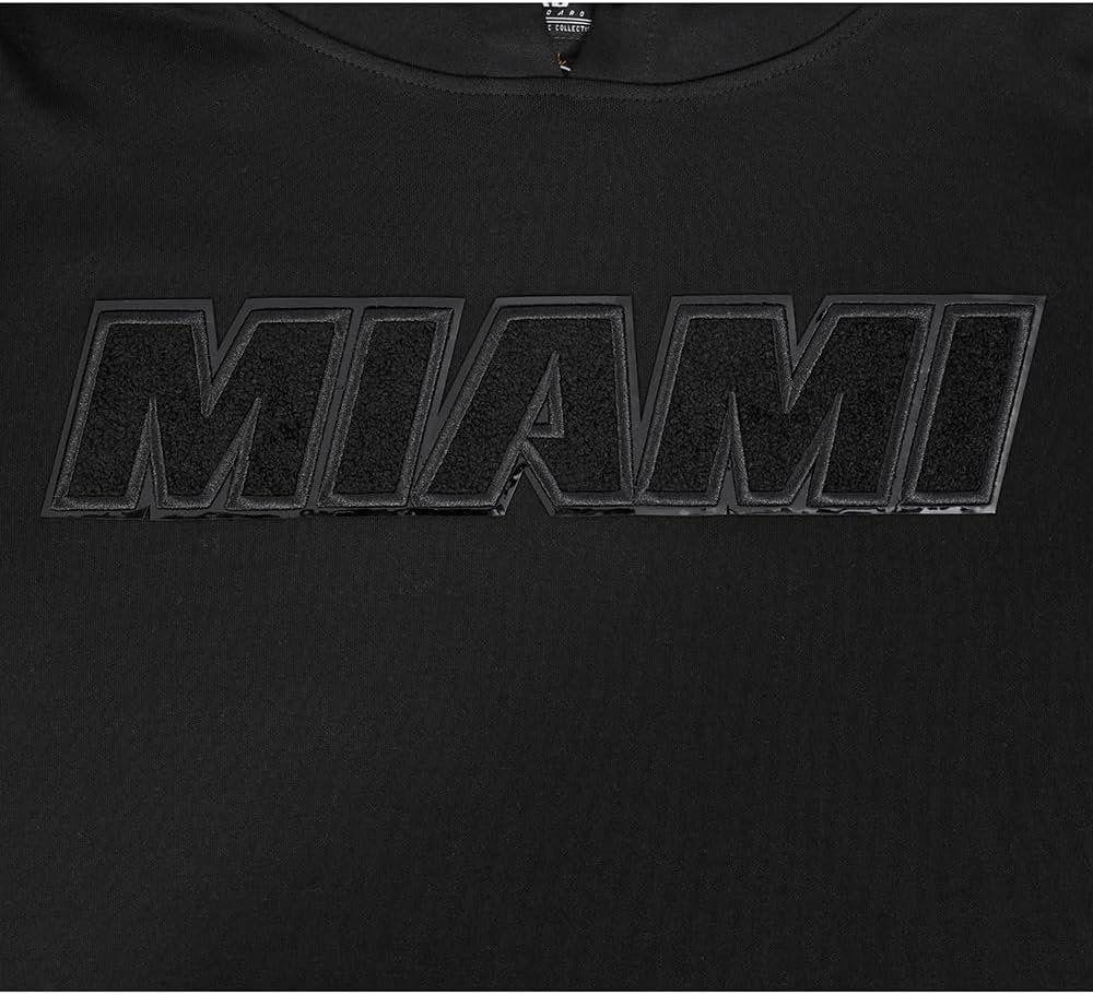 imagePro Standard Mens NBA Miami Heat Classic 3Bk Pull Over Hoodie Triple Black S