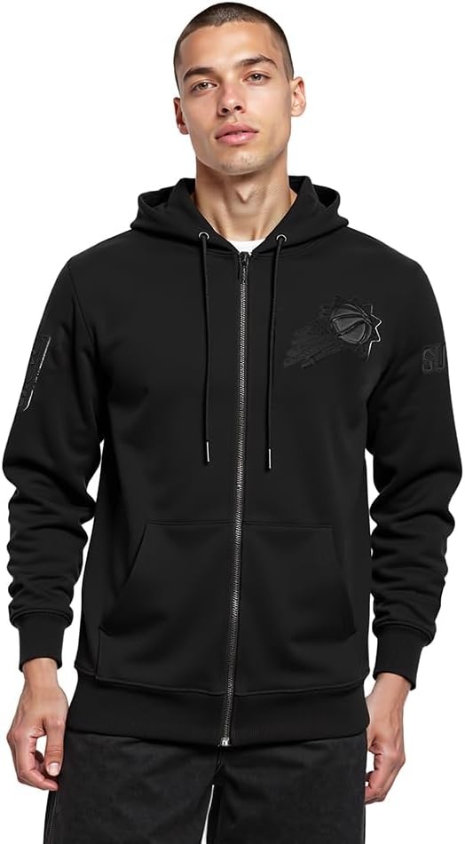 imagePro Standard NBA mens Mens Nba Classic Cotton Double Knit Full Zip HoodieTriple Black