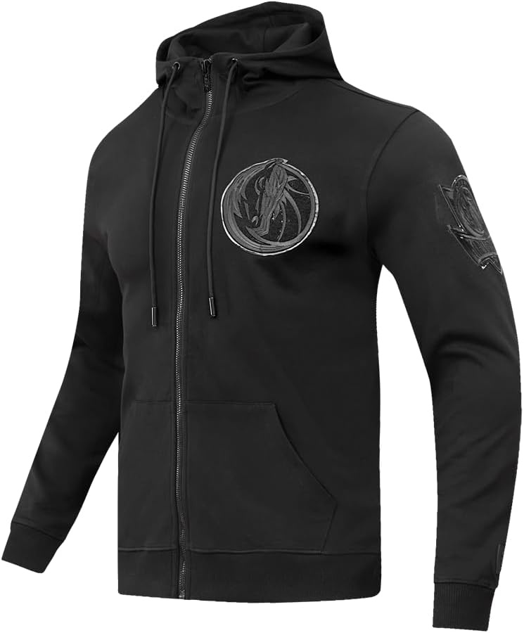 imagePro Standard NBA mens Mens Nba Classic Cotton Double Knit Full Zip HoodieTriple Black