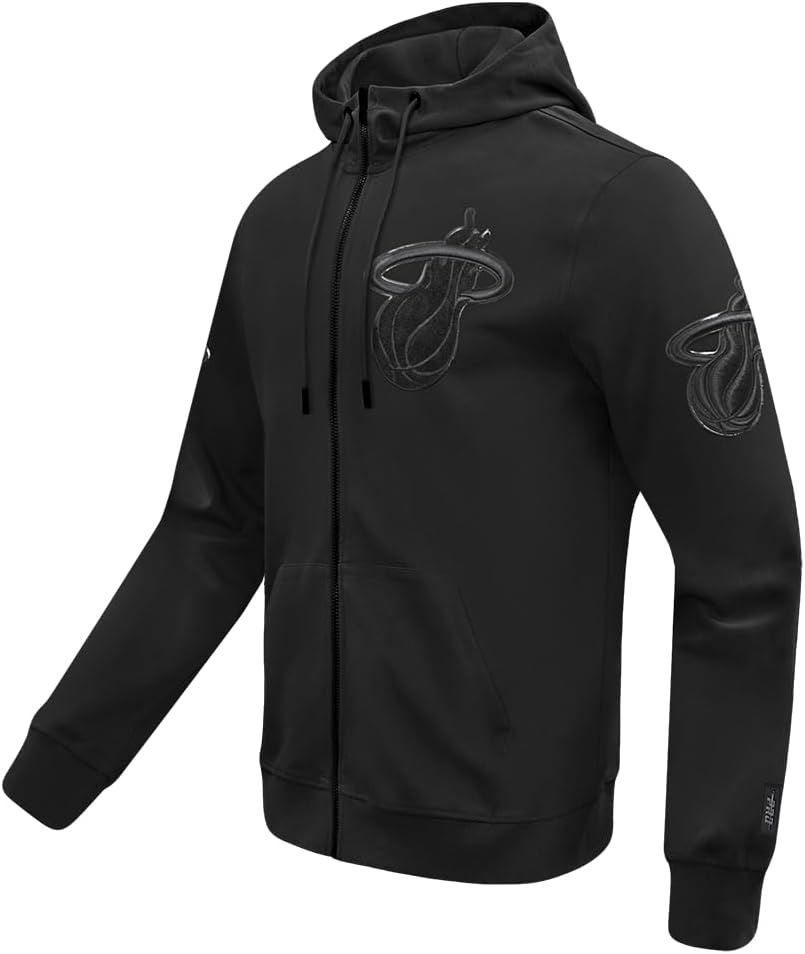 imagePro Standard NBA mens Mens Nba Classic Cotton Double Knit Full Zip HoodieTriple Black