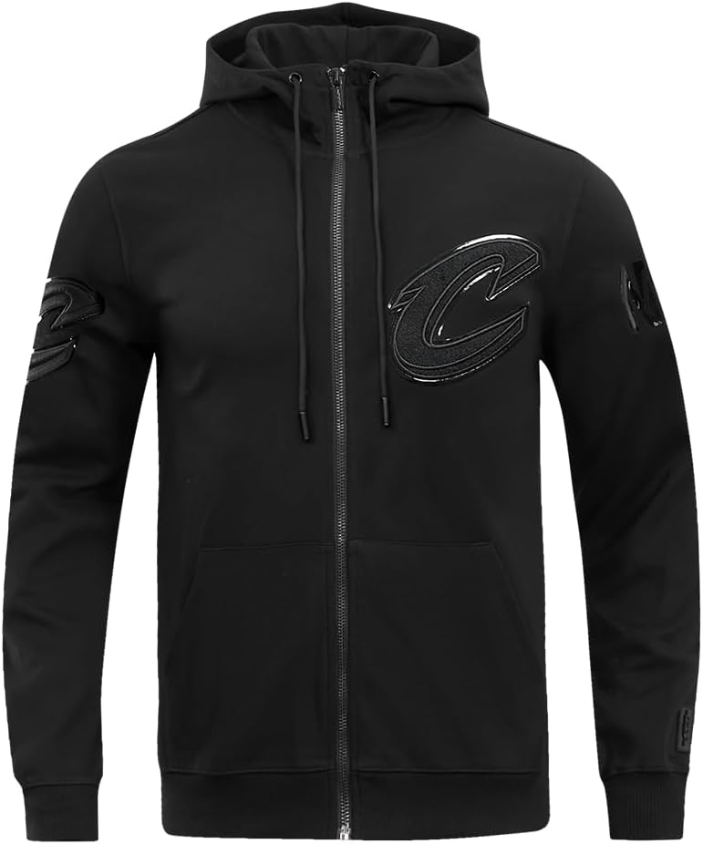 imagePro Standard NBA mens Mens Nba Classic Cotton Double Knit Full Zip HoodieTriple Black
