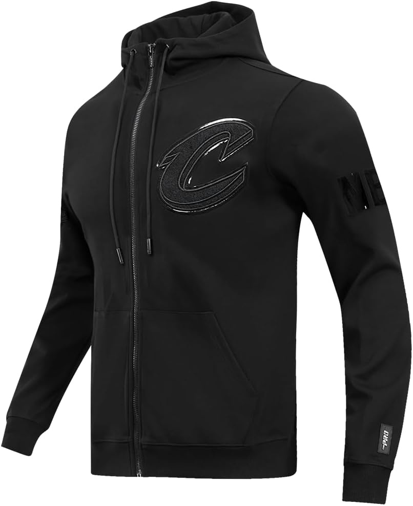imagePro Standard NBA mens Mens Nba Classic Cotton Double Knit Full Zip HoodieTriple Black