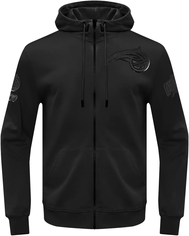 imagePro Standard NBA mens Mens Nba Classic Cotton Double Knit Full Zip HoodieTriple Black