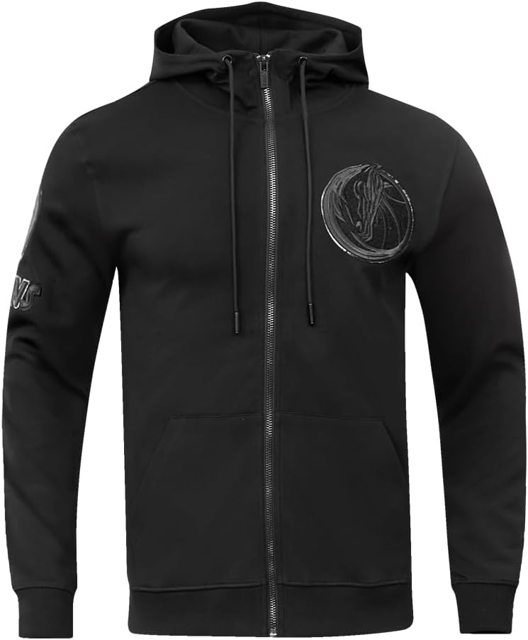 imagePro Standard NBA mens Mens Nba Classic Cotton Double Knit Full Zip HoodieTriple Black