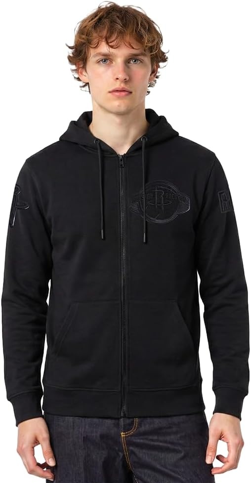 imagePro Standard NBA mens Mens Nba Classic Cotton Double Knit Full Zip HoodieTriple Black
