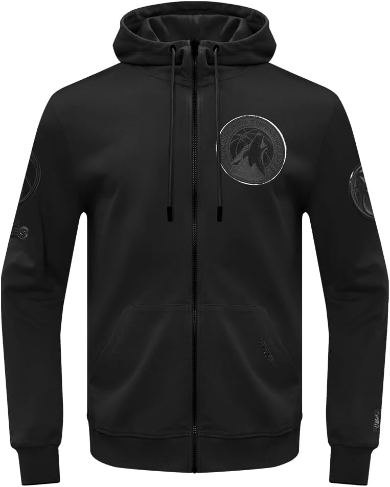 imagePro Standard NBA mens Mens Nba Classic Cotton Double Knit Full Zip HoodieTriple Black