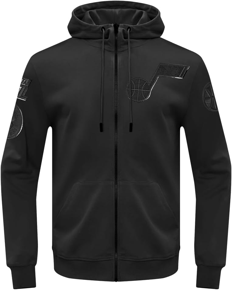 imagePro Standard NBA mens Mens Nba Classic Cotton Double Knit Full Zip HoodieTriple Black