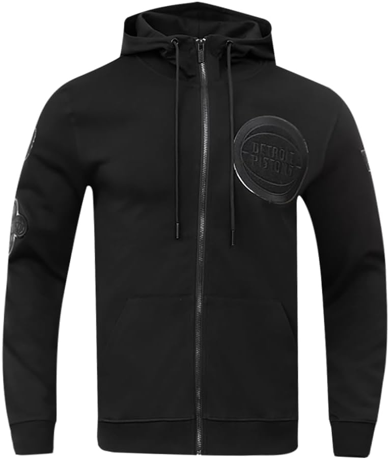 imagePro Standard NBA mens Mens Nba Classic Cotton Double Knit Full Zip HoodieTriple Black
