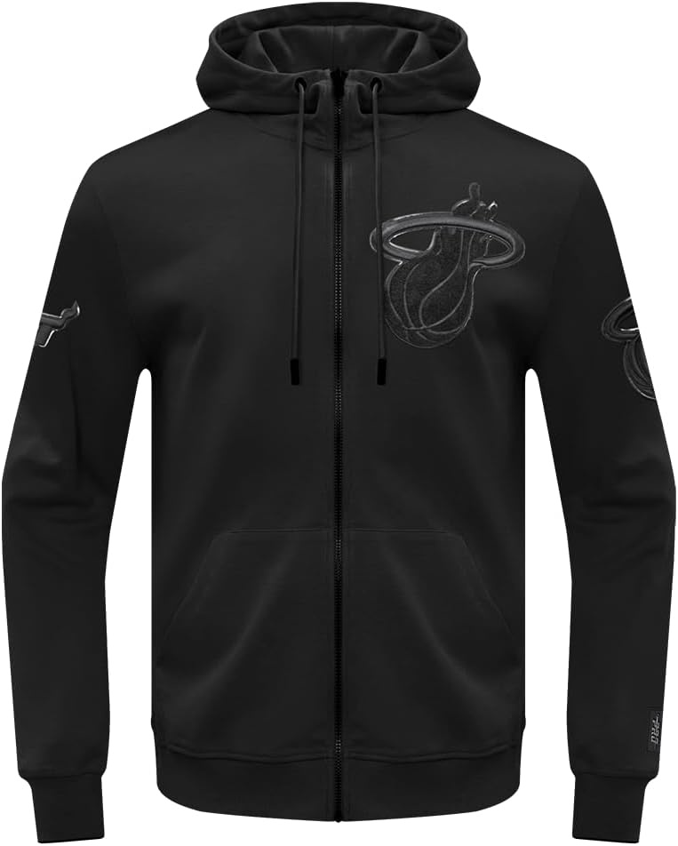 imagePro Standard NBA mens Mens Nba Classic Cotton Double Knit Full Zip HoodieTriple Black