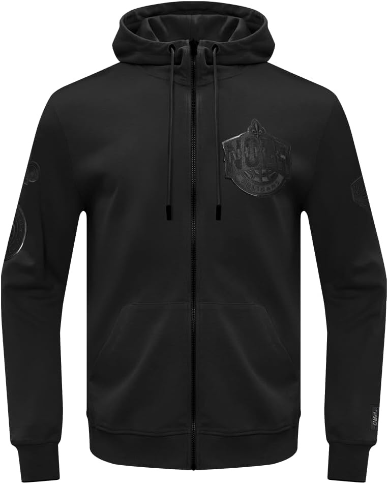 imagePro Standard NBA mens Mens Nba Classic Cotton Double Knit Full Zip HoodieTriple Black