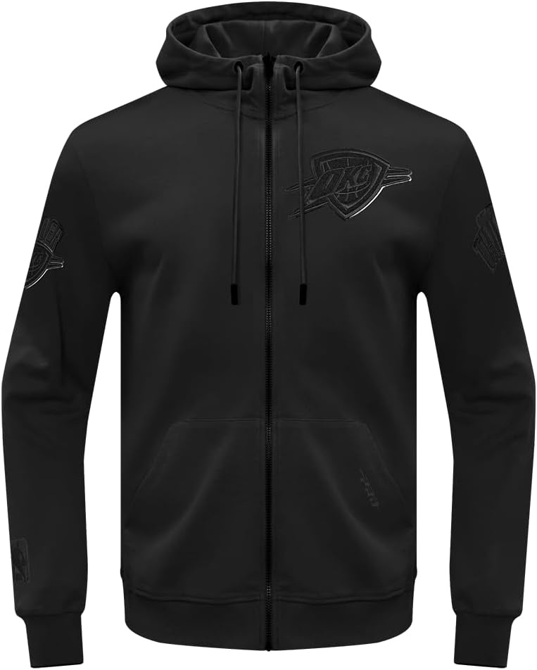imagePro Standard NBA mens Mens Nba Classic Cotton Double Knit Full Zip HoodieTriple Black