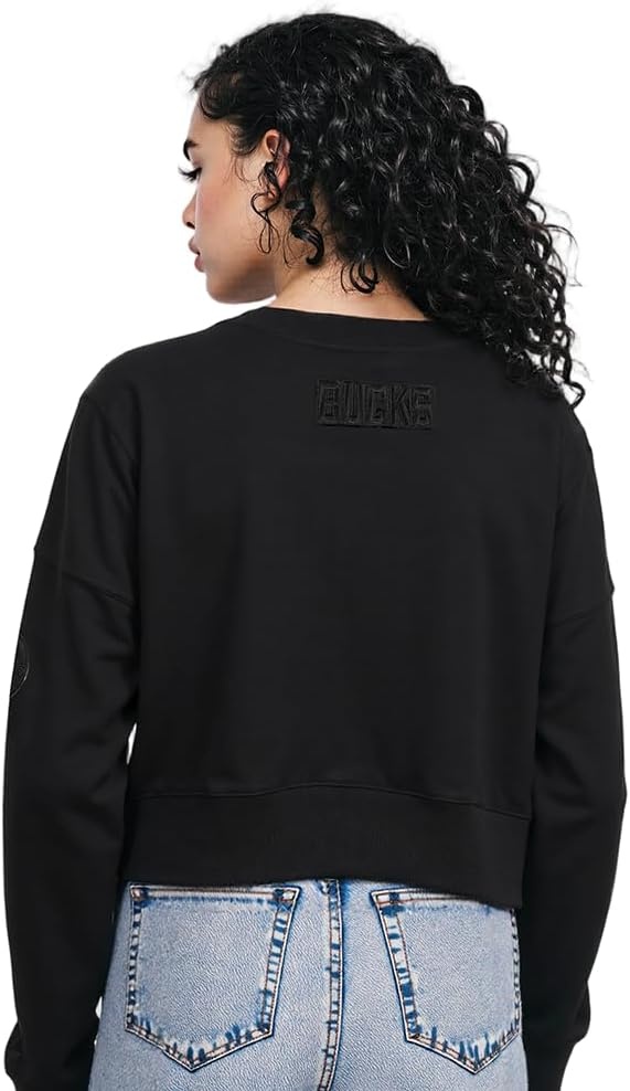 imagePro Standard NBA womens Womens Nba Classic Brushed Back French Terry Crewneck SweatshirtTriple Black