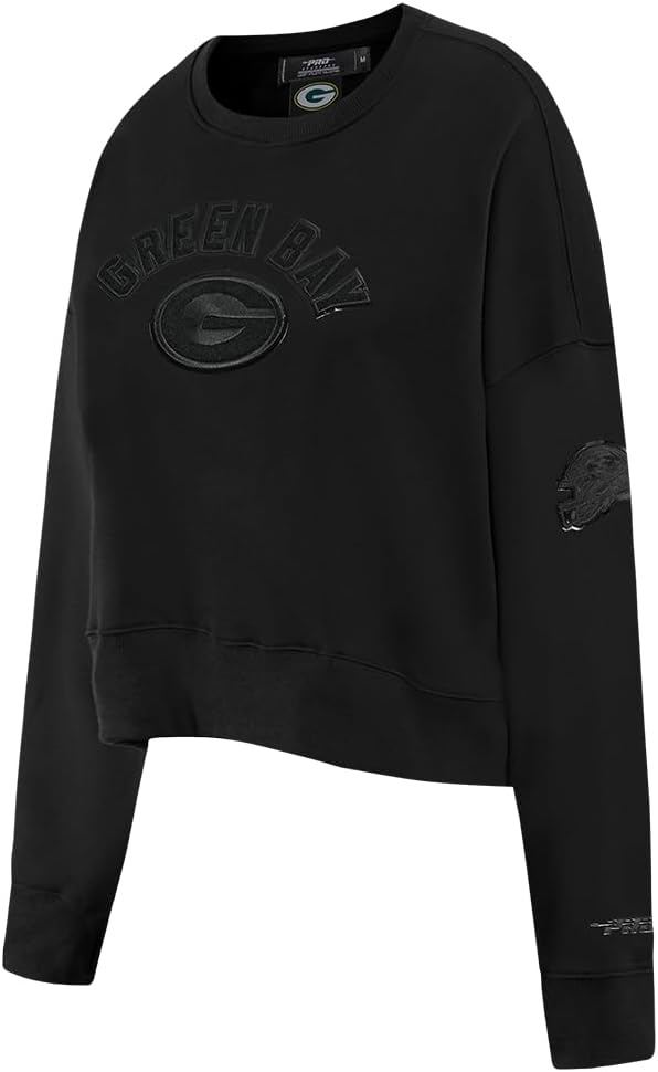 imagePro Standard Womens NFL Classic Brushed Back French Terry Crewneck SweatshirtTriple Black