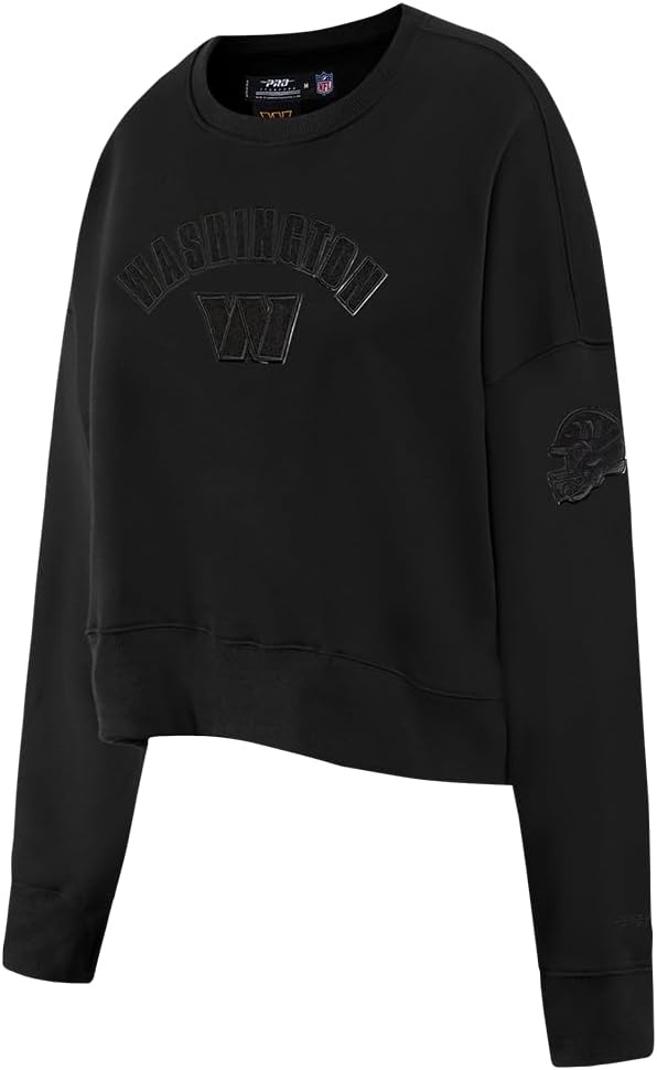 imagePro Standard Womens NFL Classic Brushed Back French Terry Crewneck SweatshirtTriple Black