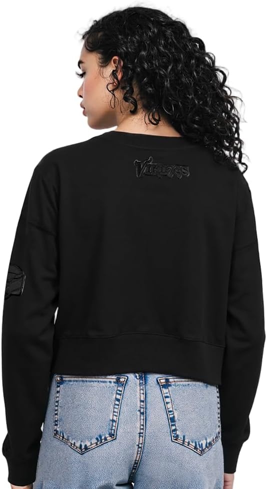 imagePro Standard Womens NFL Classic Brushed Back French Terry Crewneck SweatshirtTriple Black