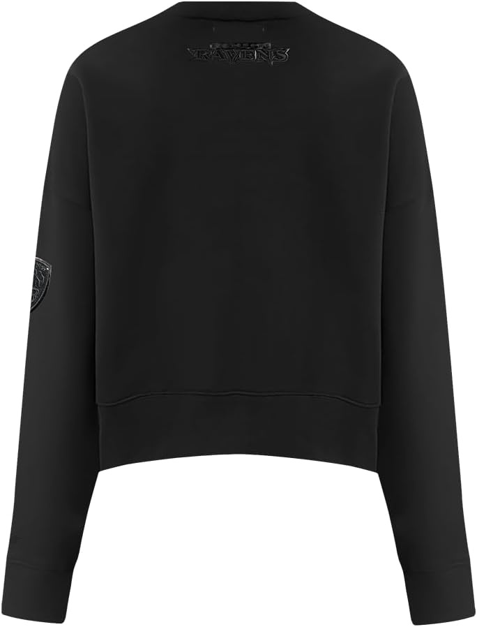imagePro Standard Womens NFL Classic Brushed Back French Terry Crewneck SweatshirtTriple Black
