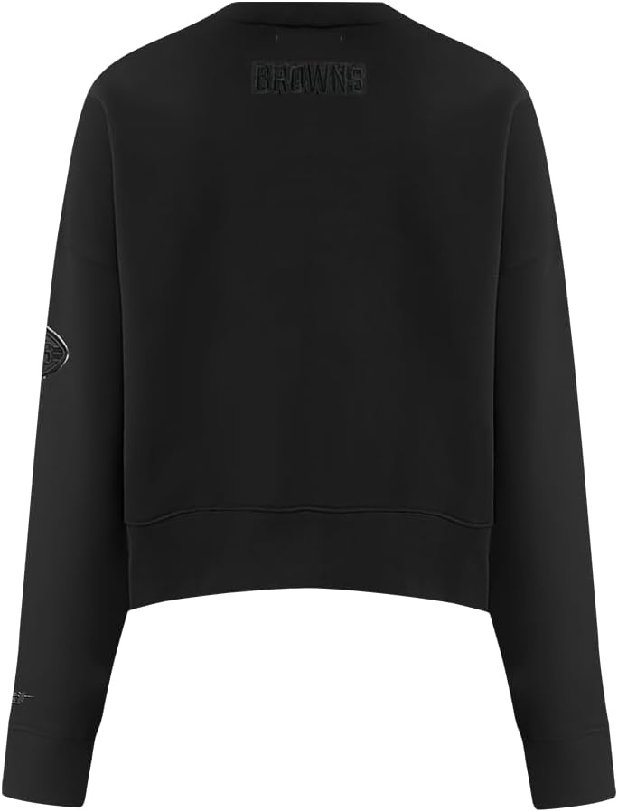 imagePro Standard Womens NFL Classic Brushed Back French Terry Crewneck SweatshirtTriple Black