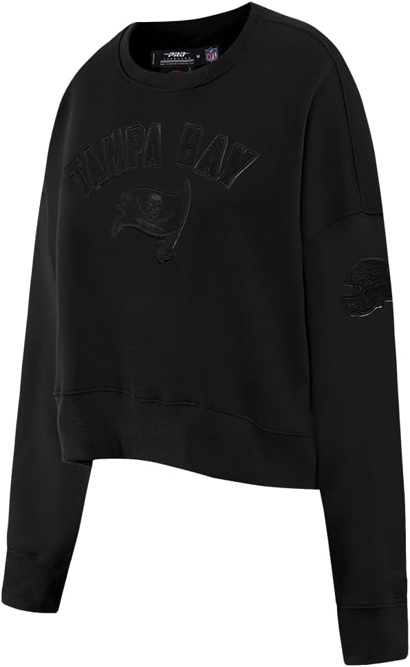 imagePro Standard Womens NFL Classic Brushed Back French Terry Crewneck SweatshirtTriple Black
