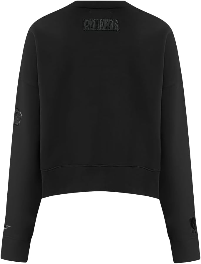 imagePro Standard Womens NFL Classic Brushed Back French Terry Crewneck SweatshirtTriple Black