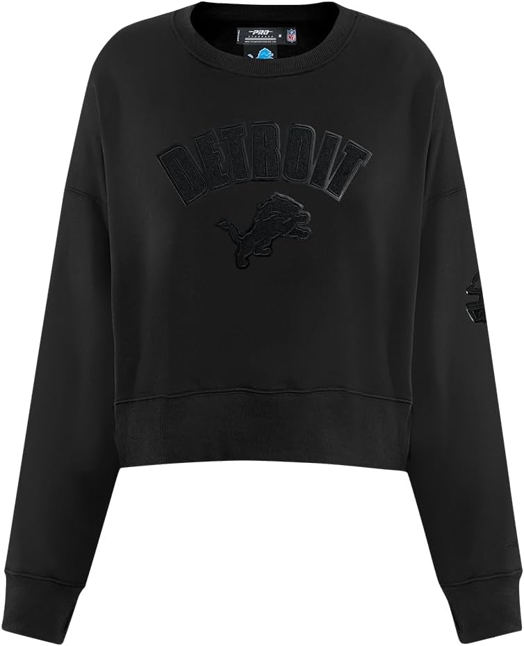 imagePro Standard Womens NFL Classic Brushed Back French Terry Crewneck SweatshirtTriple Black
