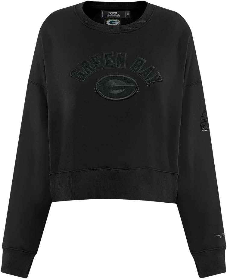 imagePro Standard Womens NFL Classic Brushed Back French Terry Crewneck SweatshirtTriple Black