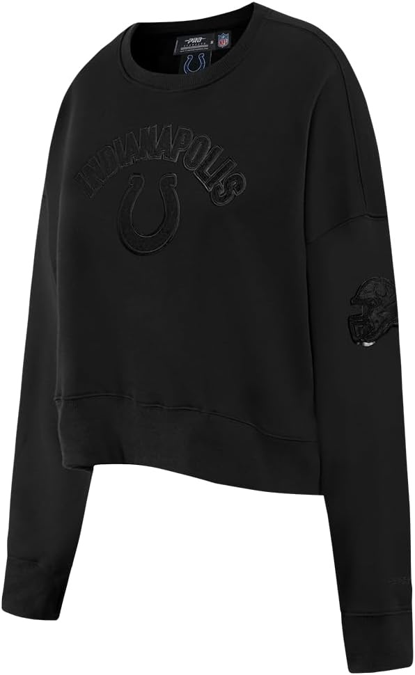 imagePro Standard Womens NFL Classic Brushed Back French Terry Crewneck SweatshirtTriple Black