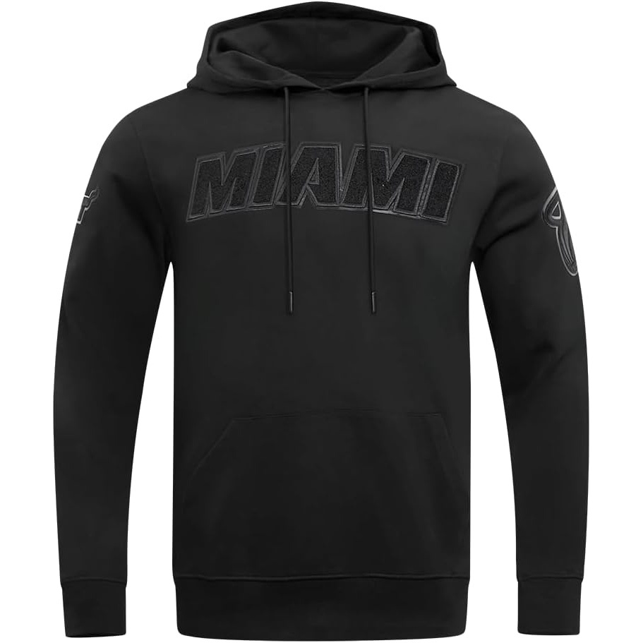 imagePro Standard Mens NBA Miami Heat Classic 3Bk Pull Over Hoodie Triple Black S
