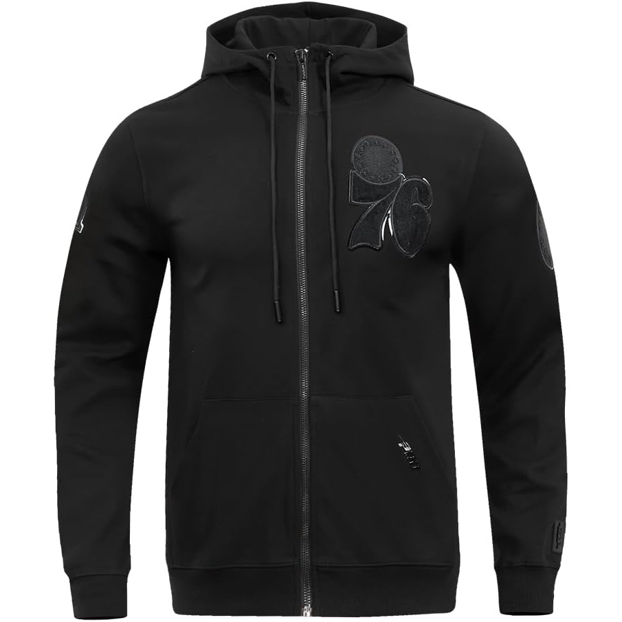 imagePro Standard NBA mens Mens Nba Classic Cotton Double Knit Full Zip HoodieTriple Black