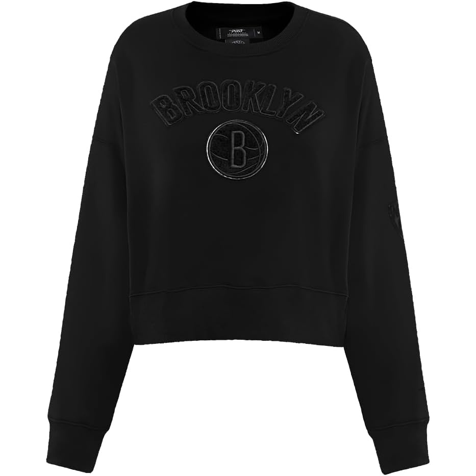imagePro Standard NBA womens Womens Nba Classic Brushed Back French Terry Crewneck SweatshirtTriple Black