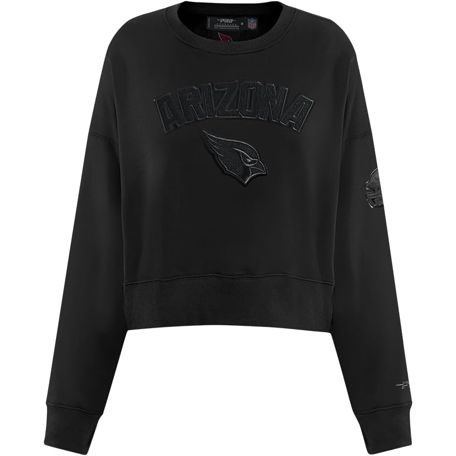 imagePro Standard Womens NFL Classic Brushed Back French Terry Crewneck SweatshirtTriple Black
