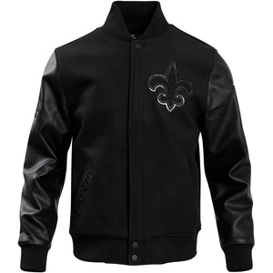 Pro Standard Mens NFL New Orleans Saints Classic Triple Black Varsity Jacket 2XL