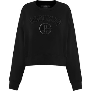 Pro Standard NBA womens Womens Nba Classic Brushed Back French Terry Crewneck Sweatshirt(Triple Black)