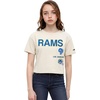 Pro Standard Big Girls NFL Los Angeles Rams Retro Classics Short Sleeve Boxy Tee Eggshell L